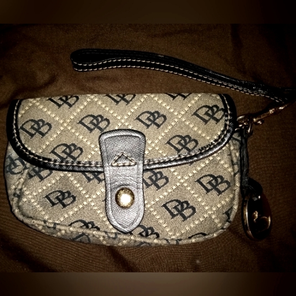 DOONEY & BOURKE DB Canvas/Leather Wristlet